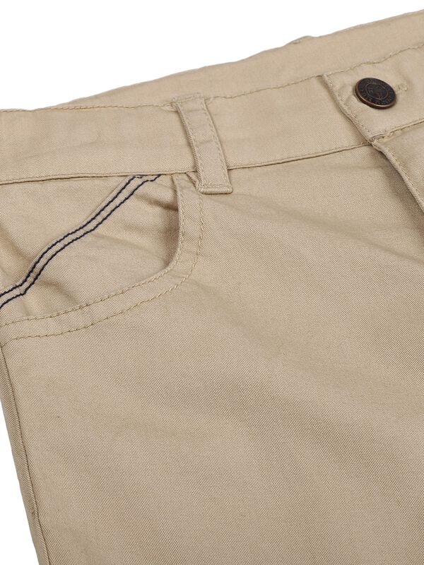 Boys Solid Medium Natural Short Woven Trouser image number 2